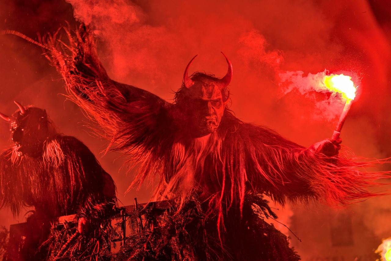 krampus, fire, torch, tradition, event, devil, grossgmain, smoke, krampus, krampus, krampus, krampus, krampus